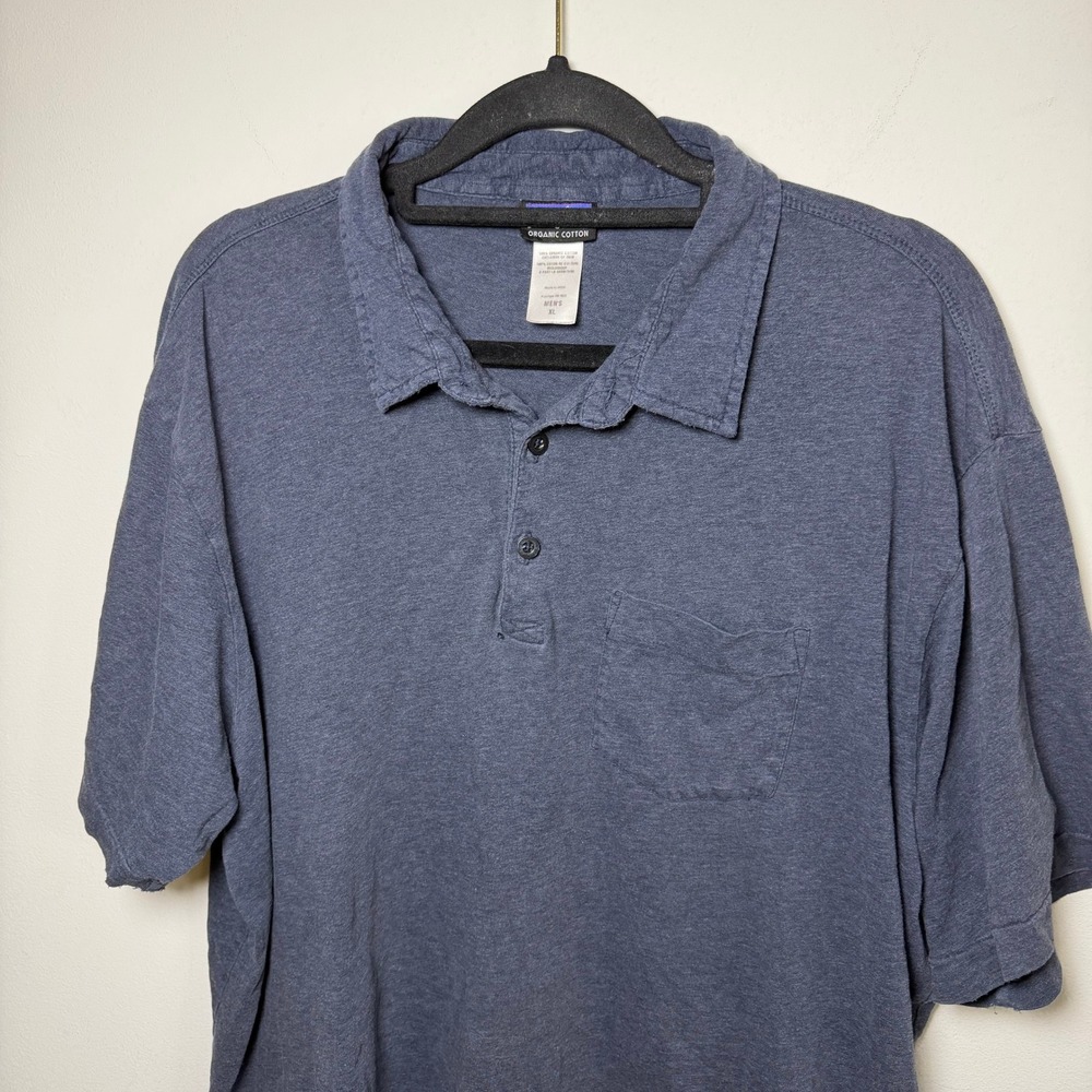 Patagonia Squeaky Clean Polo Sz XL Blue Heather Cotton Office Work Casual 52776 - Picture 6 of 7
